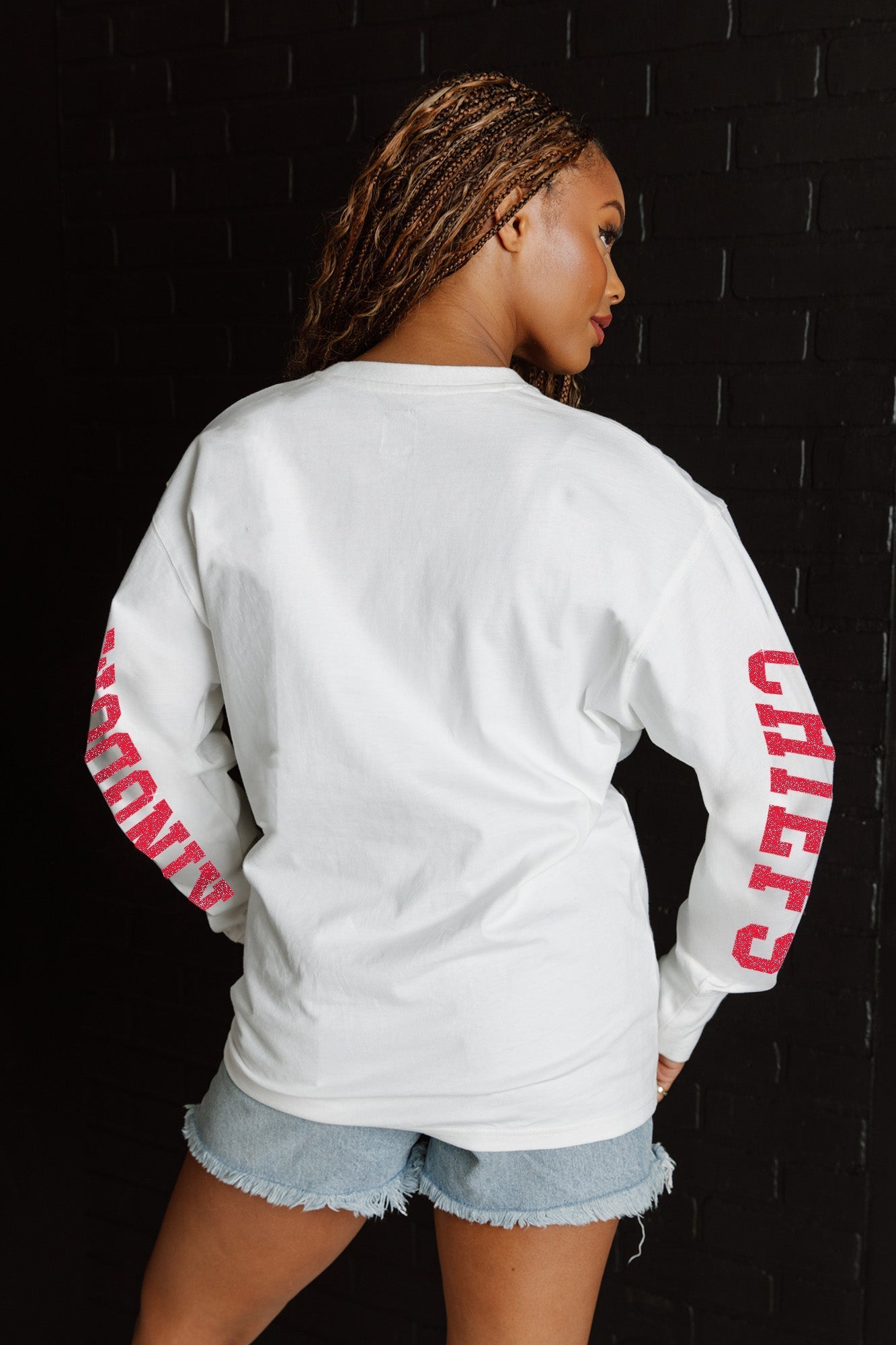 KANSAS CITY CHIEFS GAME PLAN OVERSIZED MIDWEIGHT LONG SLEEVE TEE