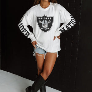 LAS VEGAS RAIDERS GAME PLAN OVERSIZED MIDWEIGHT LONG SLEEVE TEE