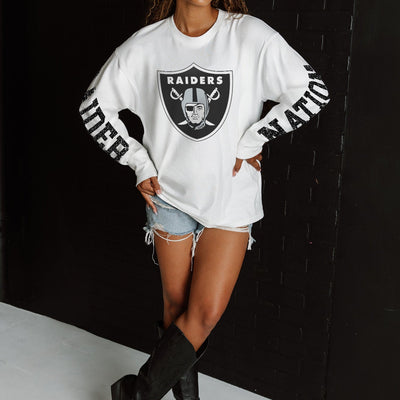 LAS VEGAS RAIDERS GAME PLAN OVERSIZED MIDWEIGHT LONG SLEEVE TEE