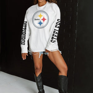 PITTSBURGH STEELERS GAME PLAN OVERSIZED MIDWEIGHT LONG SLEEVE TEE