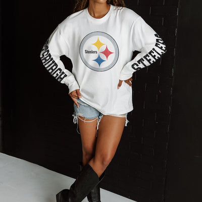 PITTSBURGH STEELERS GAME PLAN OVERSIZED MIDWEIGHT LONG SLEEVE TEE