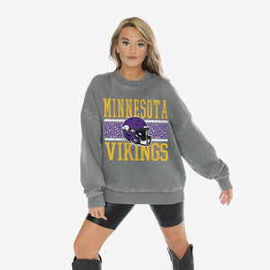 MINNESOTA VIKINGS IN THE WILD VINTAGE WASH OVERSIZED CREWNECK FLEECE