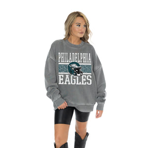 PHILADELPHIA EAGLES IN THE WILD VINTAGE WASH OVERSIZED CREWNECK FLEECE