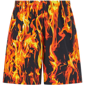 Vetements Black & Orange Fire Bermuda Shorts