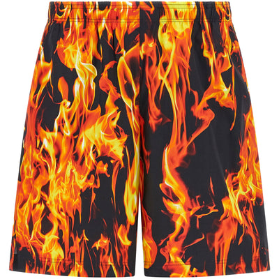 Vetements Black & Orange Fire Bermuda Shorts