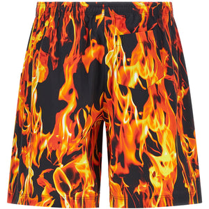 Vetements Black & Orange Fire Bermuda Shorts