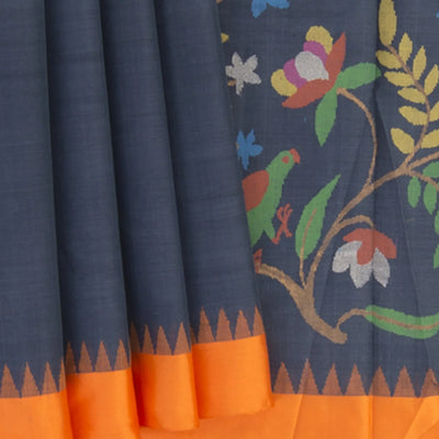 Grey Handwoven Uppada Cotton Saree