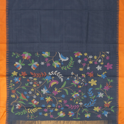 Grey Handwoven Uppada Cotton Saree