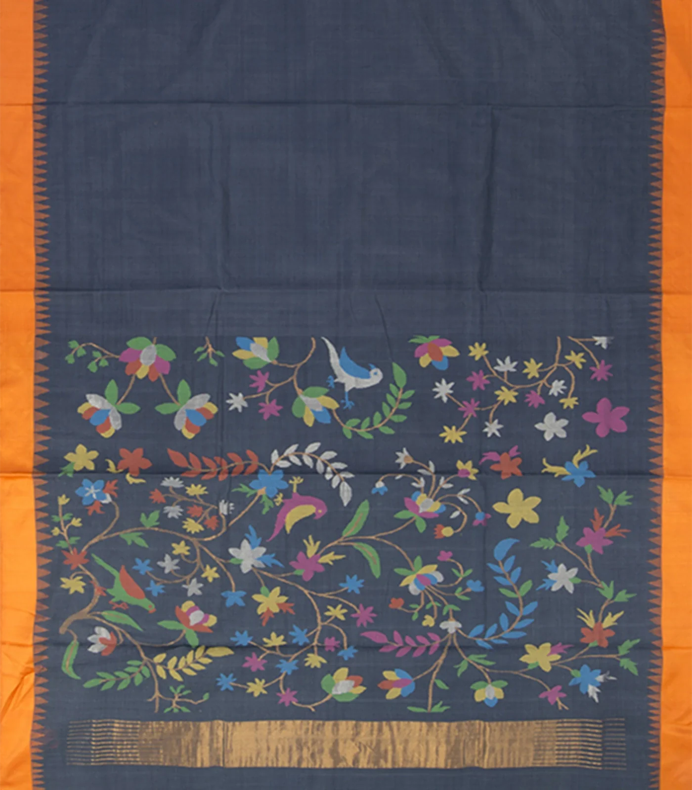 Grey Handwoven Uppada Cotton Saree