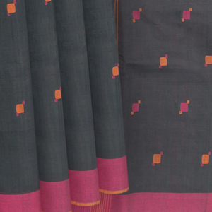Grey Handwoven Uppada Cotton Saree