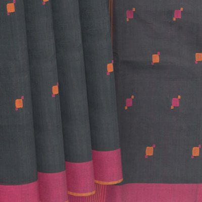 Grey Handwoven Uppada Cotton Saree