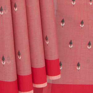 Rust Handwoven Uppada Cotton Saree
