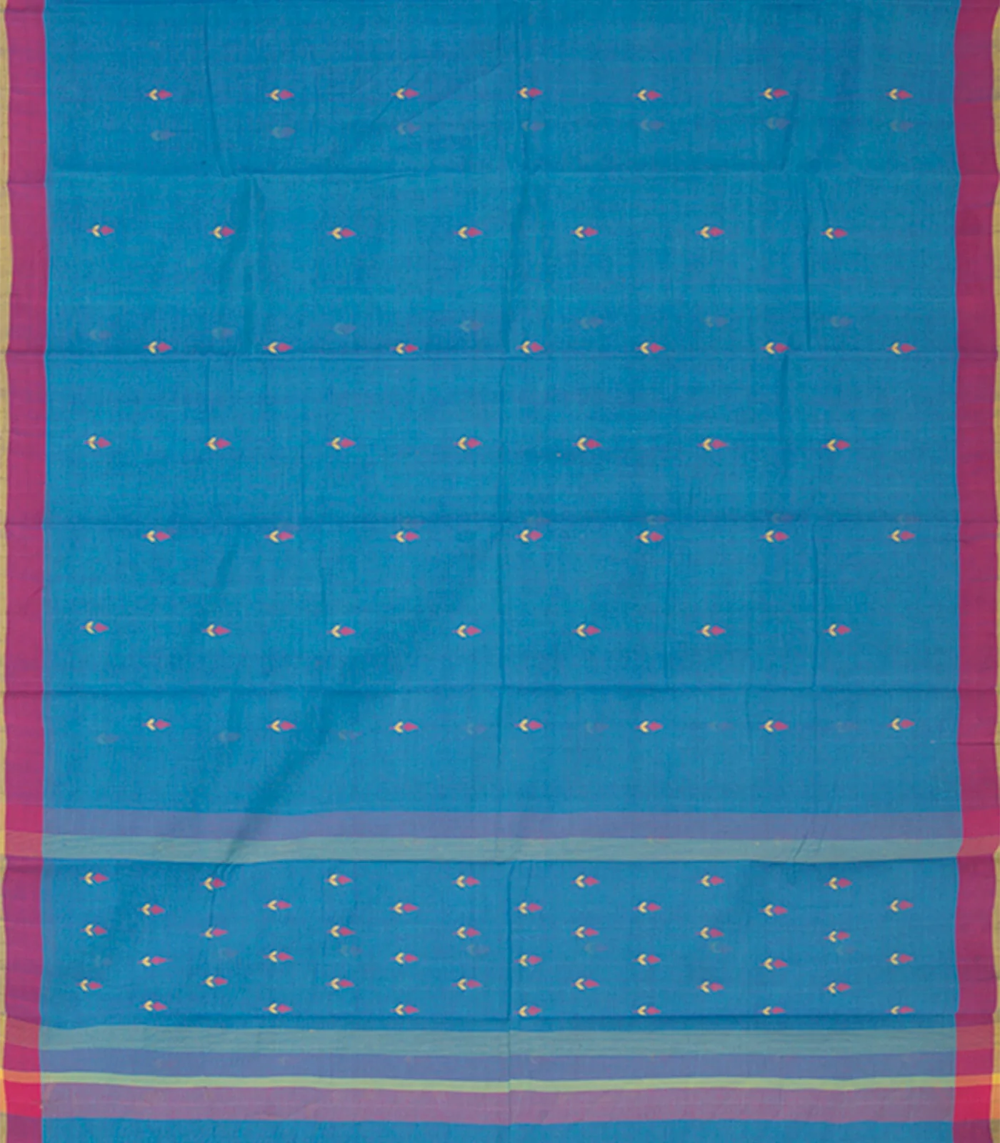 Blue Handwoven Uppada Cotton Saree With Floral Motifs