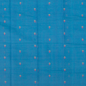 Blue Handwoven Uppada Cotton Saree With Floral Motifs