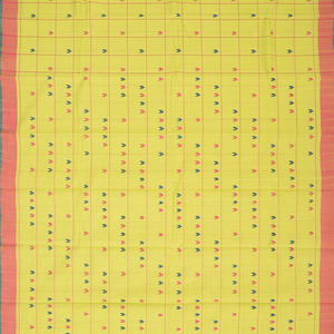 Lemon Green Handwoven Uppada Cotton Saree With Checks