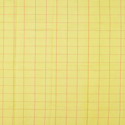 Lemon Green Handwoven Uppada Cotton Saree With Checks
