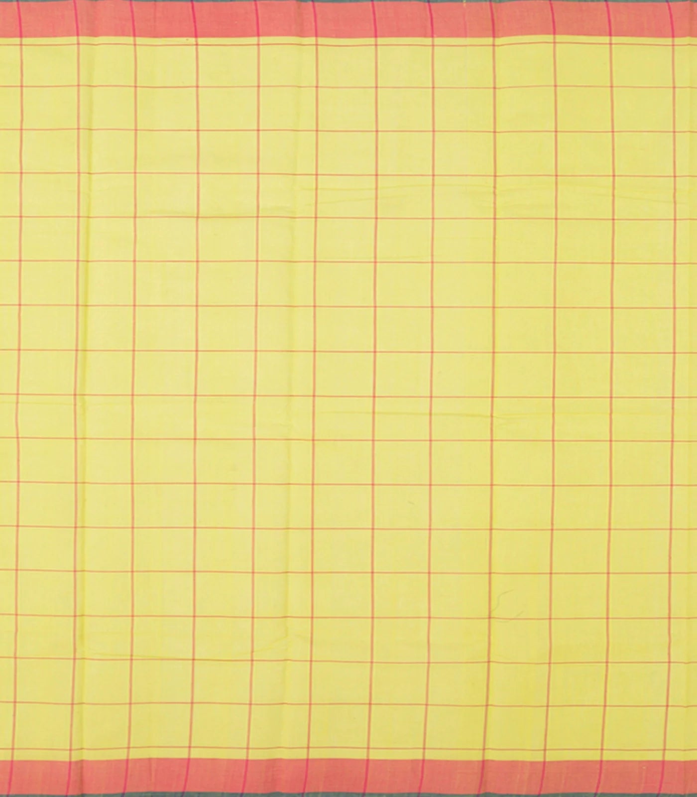 Lemon Green Handwoven Uppada Cotton Saree With Checks