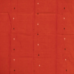 Red Handloom Uppada Cotton Saree With Maroon Border-Red