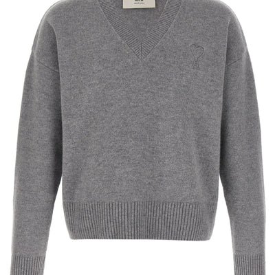 Ami Paris Puff Logo Patch Sweater