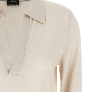 Brioni Cashmere And Silk Polo Shirt