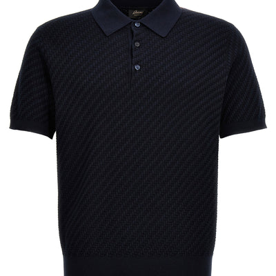 Brioni Woven Knit Polo Shirt