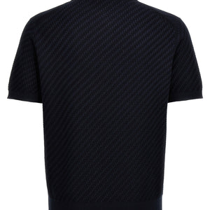 Brioni Woven Knit Polo Shirt