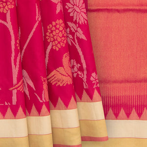 Pink Handwoven Uppada Silk Saree