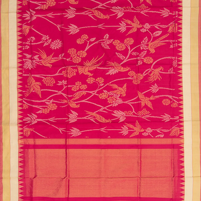 Pink Handwoven Uppada Silk Saree