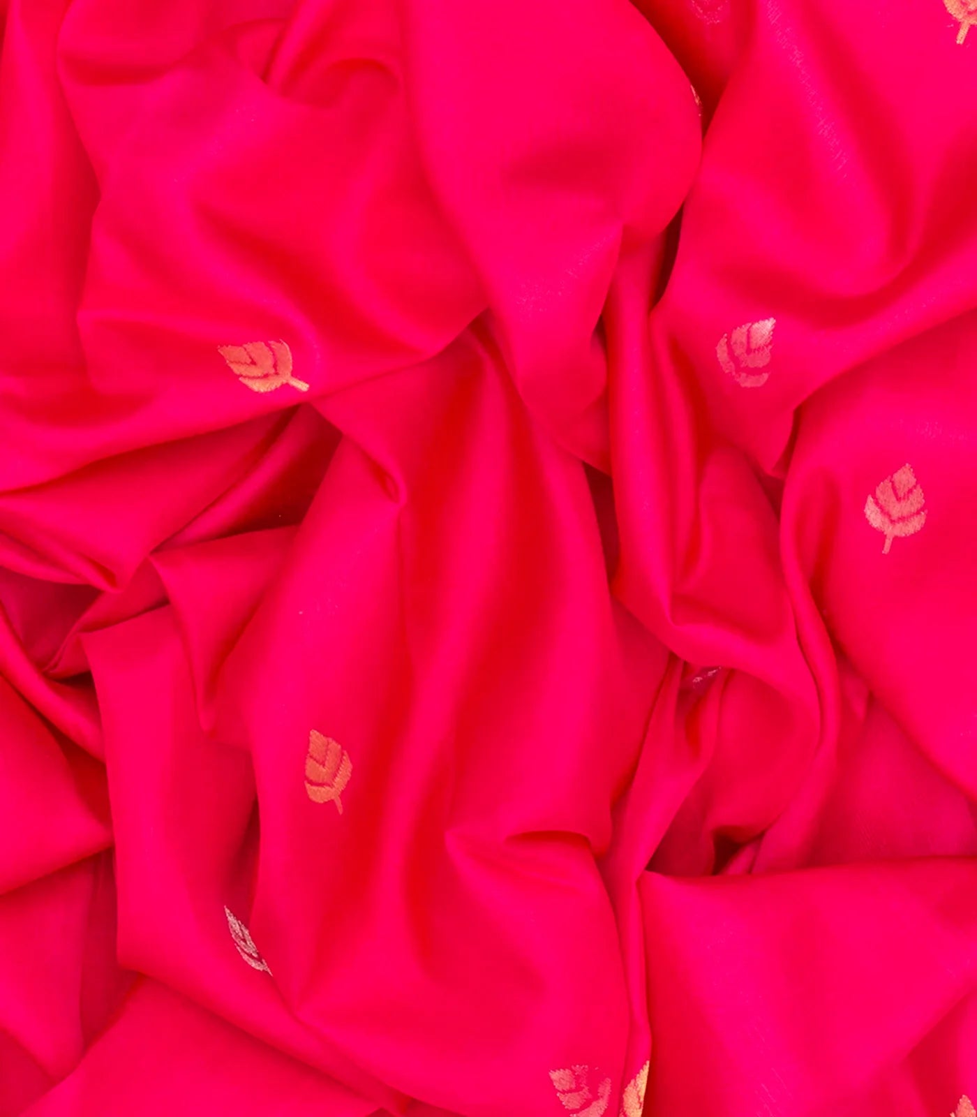 Pink Handloom Uppada Silk Saree With Floral Motif Buttas-Pink