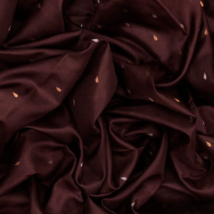 Dark Brown Handloom Uppada Silk Saree With Droplet Motifs-Dark Brown