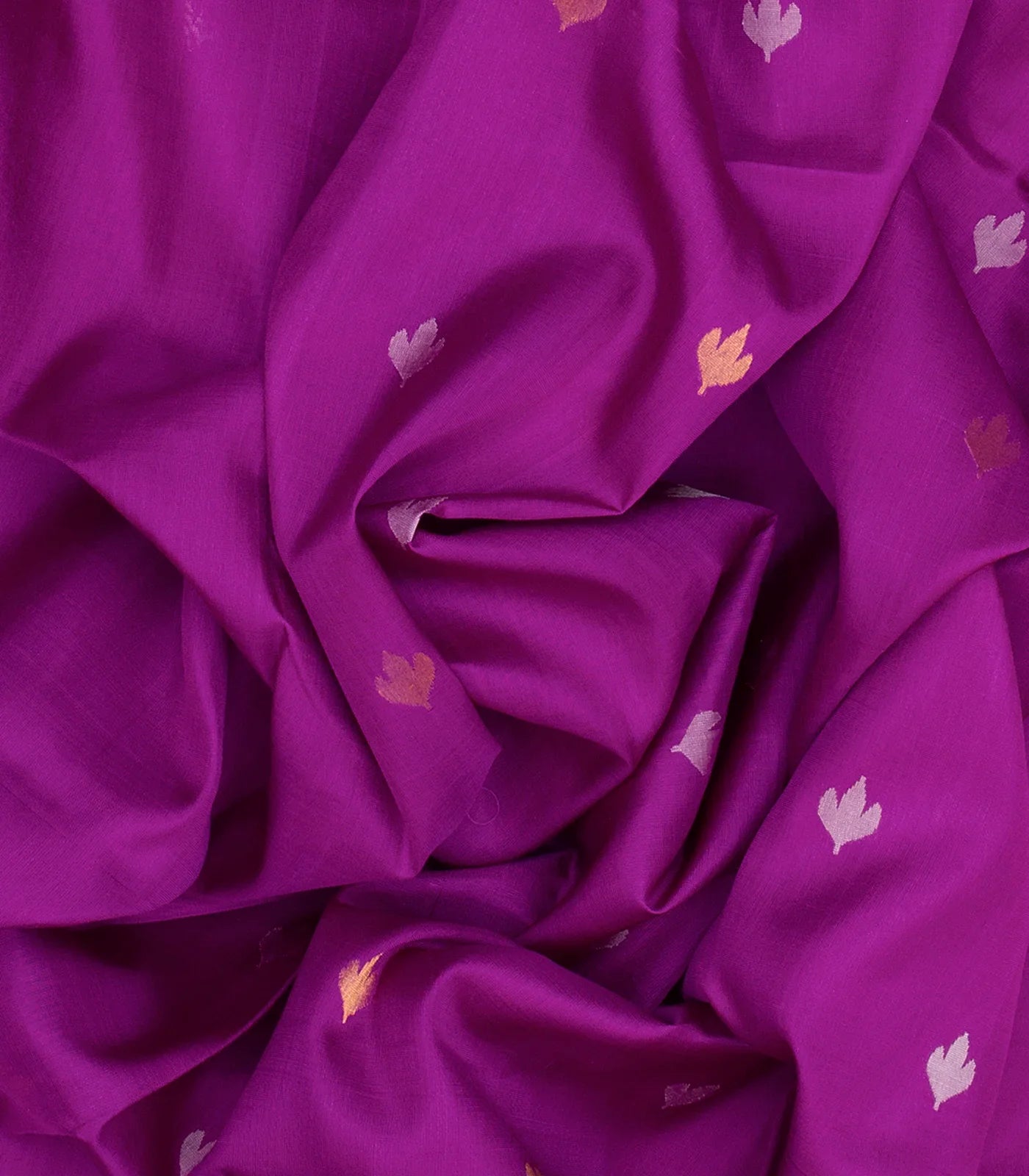 Purple Handloom Uppada Silk Saree With Floral Motif Buttas-Purple