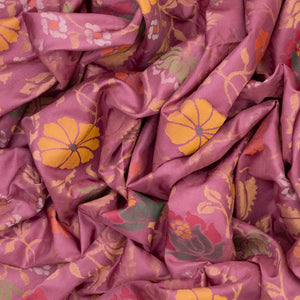 Lilac Handloom Uppada Silk Saree With Meenakari Floral Motifs-Lilac