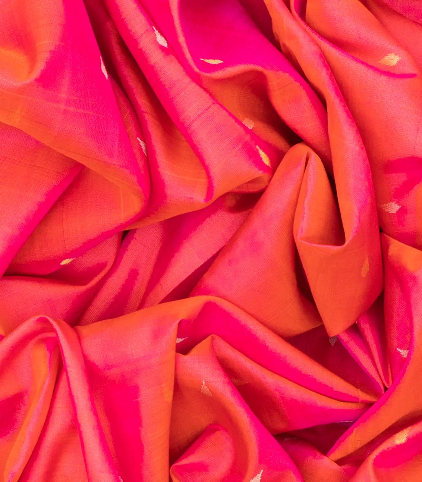 Peach Handloom Uppada Silk Saree With Droplet Motifs-Peach