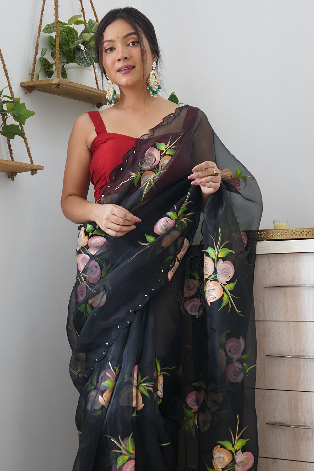 Raven Black Organza Saree