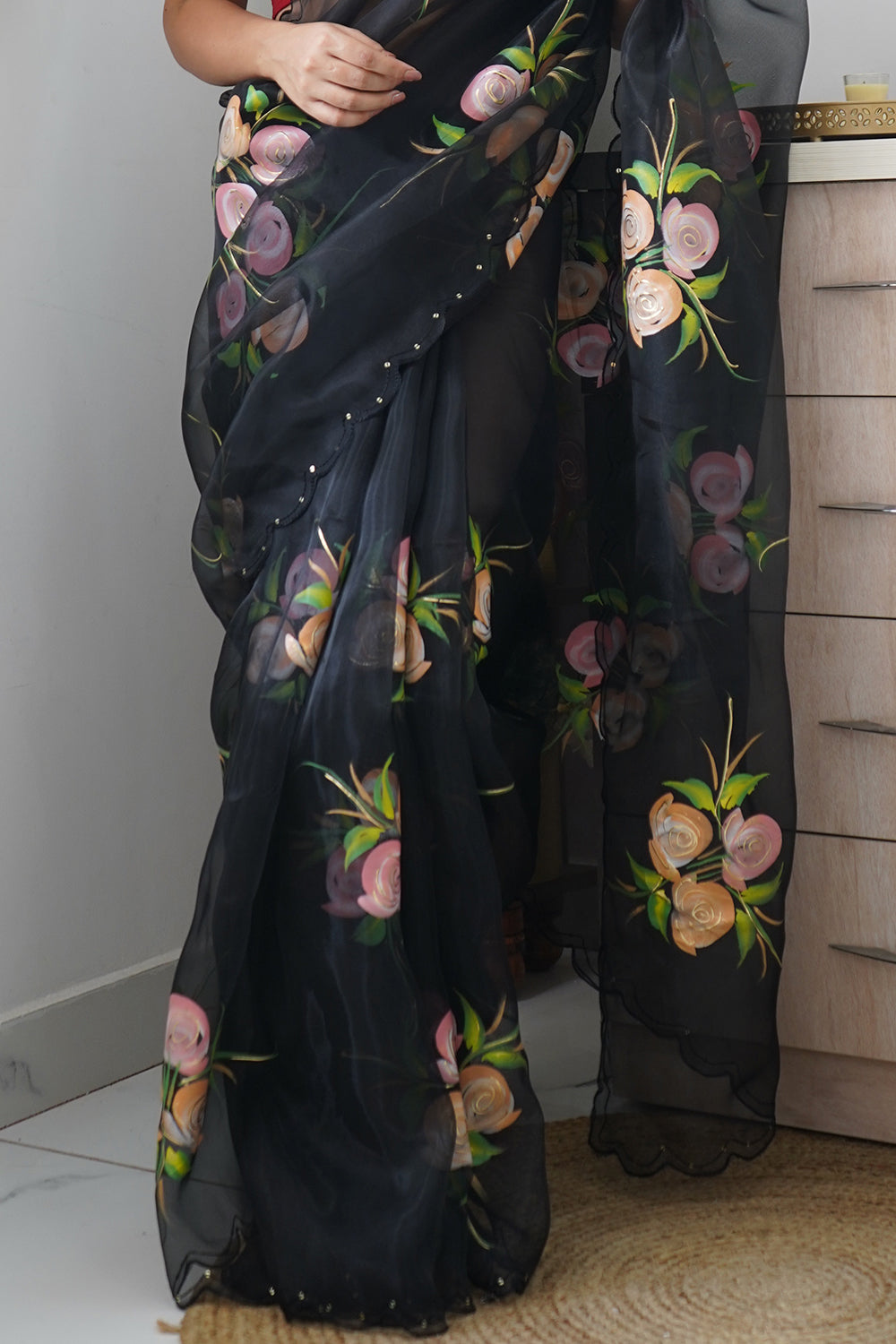 Raven Black Organza Saree