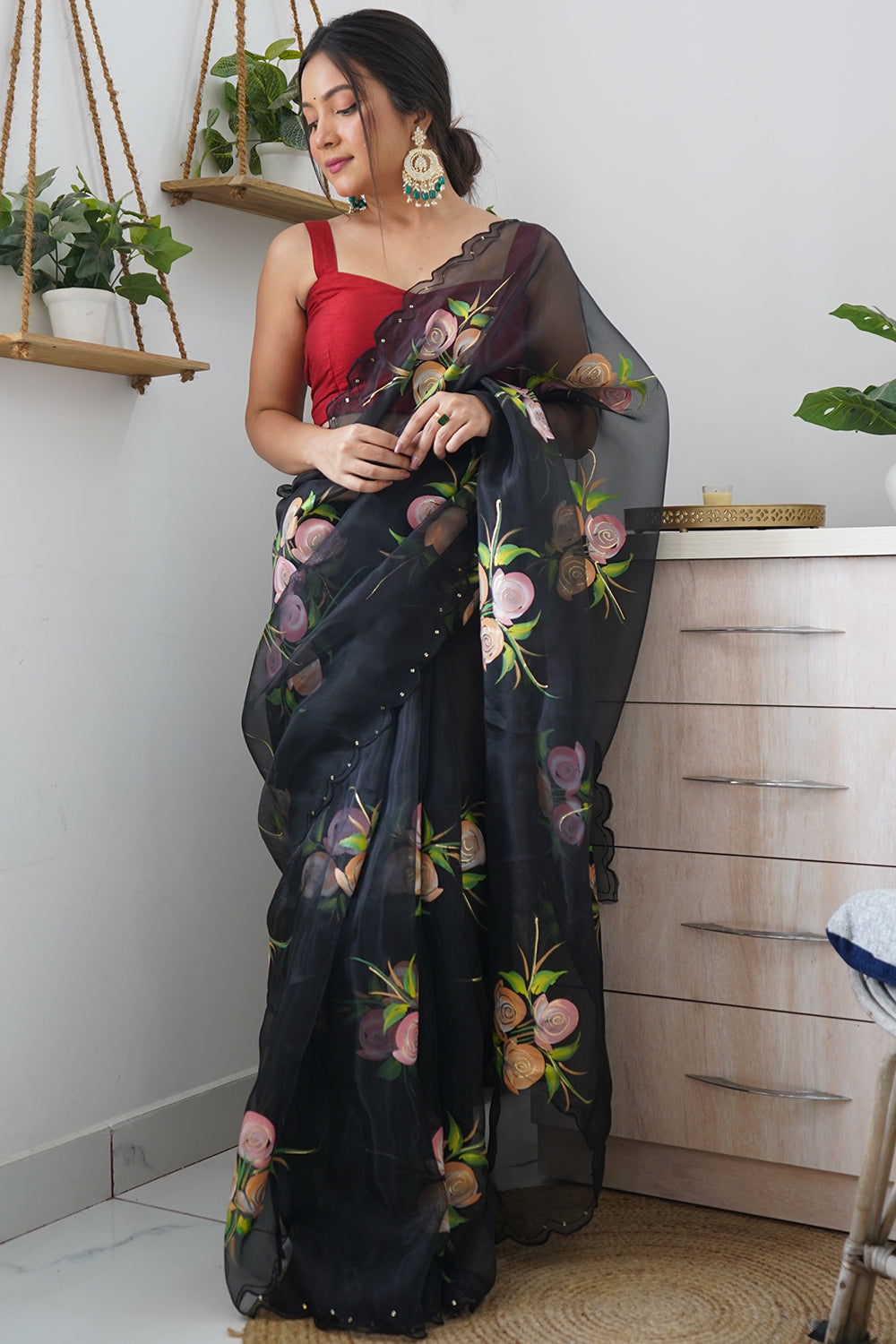 Raven Black Organza Saree