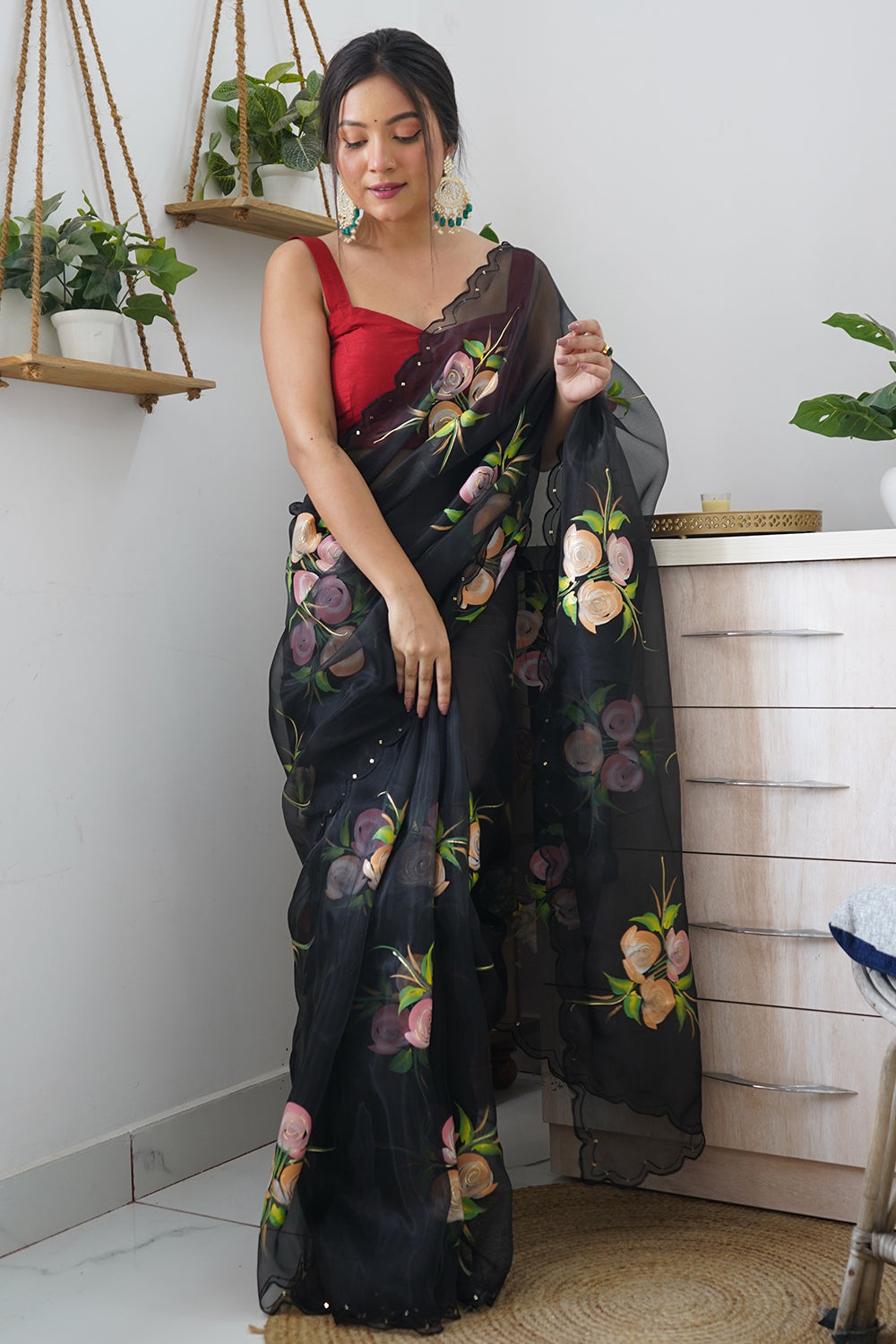 Raven Black Organza Saree