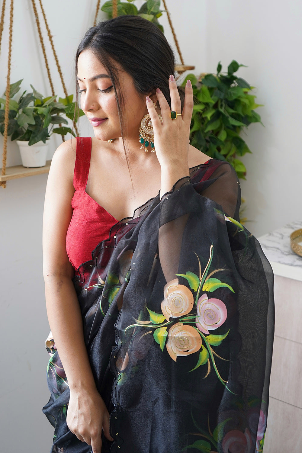 Raven Black Organza Saree