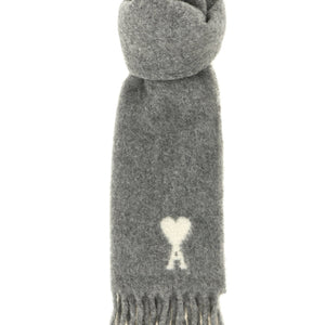 Ami Paris Adc Logo Scarf And Fringes