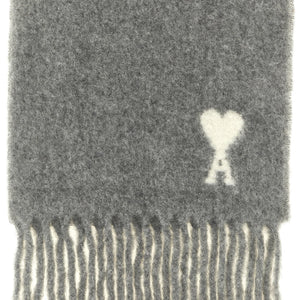 Ami Paris Adc Logo Scarf And Fringes