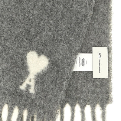 Ami Paris Adc Logo Scarf And Fringes