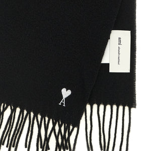 Ami Paris Quota Scarf With Adc Embroidery And Fringes