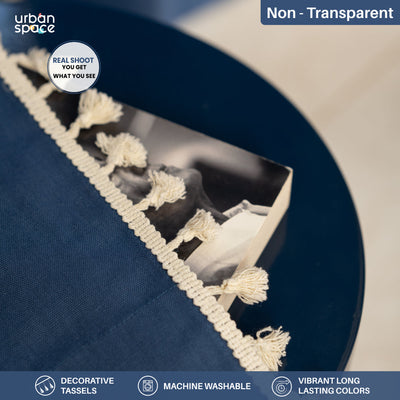 Premium 100% Cotton Curtain for Window & Curtains for Door - Pack of 1 Curtain, Aura Indigo