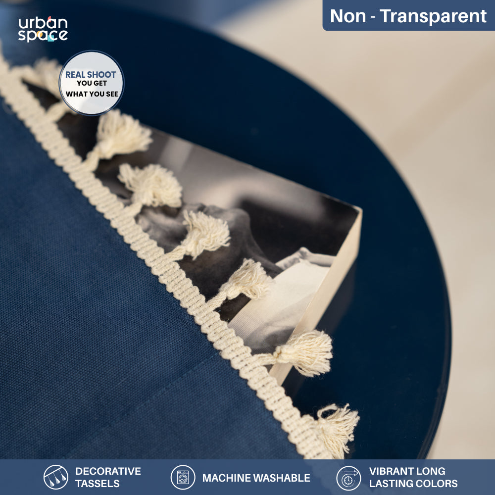Premium 100% Cotton Curtain for Window & Curtains for Door - Pack of 1 Curtain, Aura Indigo
