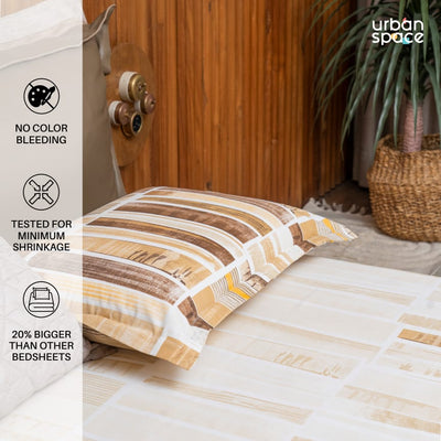 Fitted King Size Cotton Bedsheet - Skyscrapper Mustard