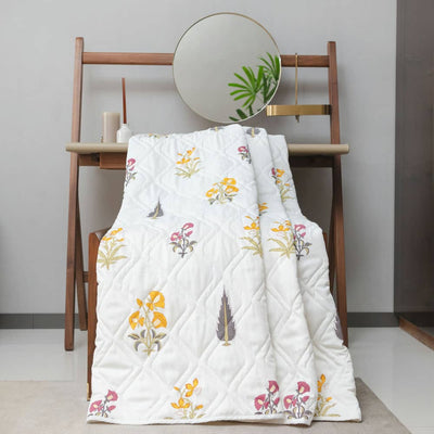 Cotton Bedsheet + AC Blanket Combo Pack - (Combo 11 - High Garden Yellow + High Garden Yellow)