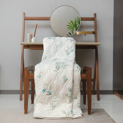 Cotton Bedsheet + AC Blanket Combo Pack - (Combo 12 - Valley Blue + Amsterdam Valley Blue)