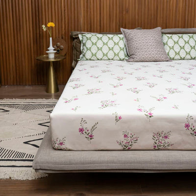 Cotton Bedsheet + AC Blanket Combo Pack - (Combo 13 - Valley Pink + Amsterdam Valley Pink)