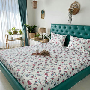 Cotton Bedsheet + AC Blanket Combo Pack - (Combo 14 - Paradise Pink and Blue + Jaipur)