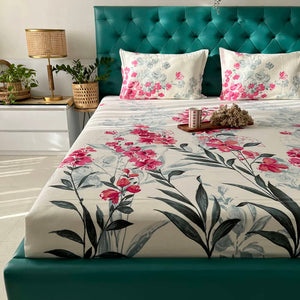 Cotton Bedsheet + AC Blanket Combo Pack - (Combo 17 - Majestic Pink and Grey + Tokyo)